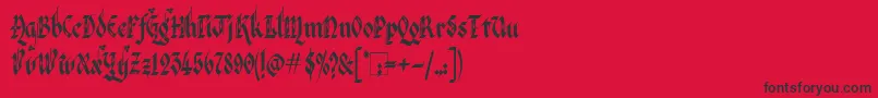 VeronaGothicFlourishe Font – Black Fonts on Red Background