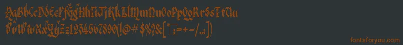 VeronaGothicFlourishe Font – Brown Fonts on Black Background