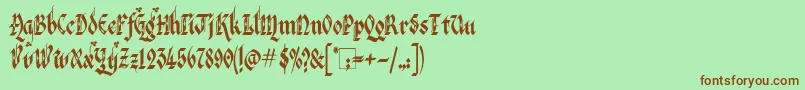 VeronaGothicFlourishe-Schriftart – Braune Schriften auf grünem Hintergrund