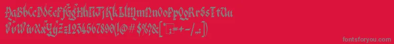 fuente VeronaGothicFlourishe – Fuentes Grises Sobre Fondo Rojo