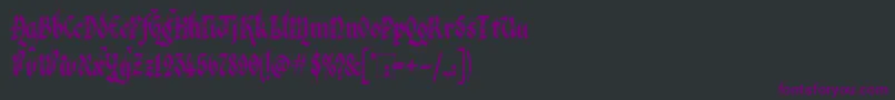 Czcionka VeronaGothicFlourishe – fioletowe czcionki na czarnym tle