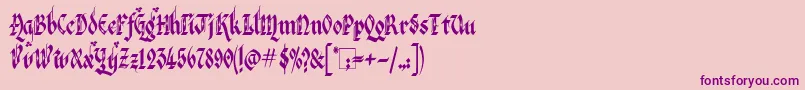 フォントVeronaGothicFlourishe – ピンクの背景に紫のフォント