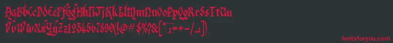 VeronaGothicFlourishe Font – Red Fonts on Black Background