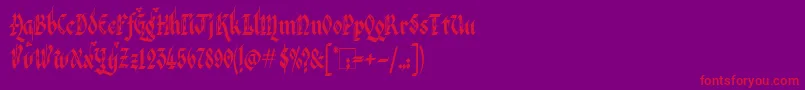 VeronaGothicFlourishe Font – Red Fonts on Purple Background