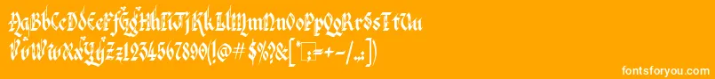 Шрифт VeronaGothicFlourishe – белые шрифты на оранжевом фоне