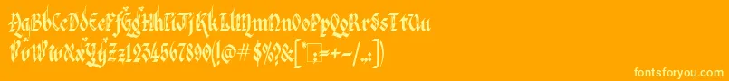 フォントVeronaGothicFlourishe – オレンジの背景に黄色の文字