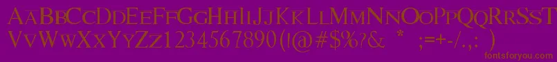 Fonte LionKing – fontes marrons em um fundo roxo
