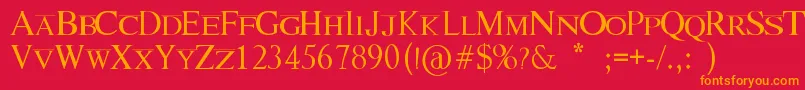 フォントLionKing – 赤い背景にオレンジの文字