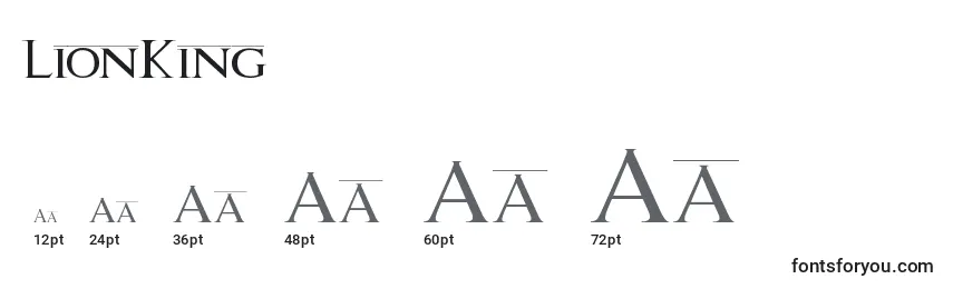 LionKing Font Sizes
