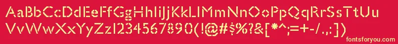 JillicanwarRegular Font – Yellow Fonts on Red Background