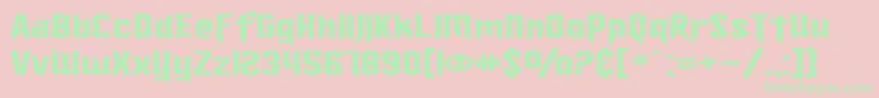 SfIronsidesExtended-Schriftart – Grüne Schriften auf rosa Hintergrund