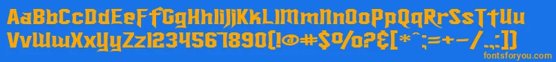 SfIronsidesExtended Font – Orange Fonts on Blue Background