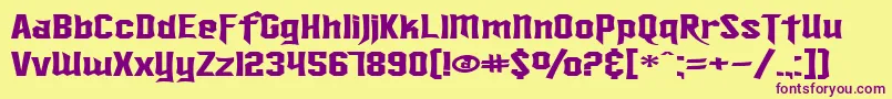 SfIronsidesExtended Font – Purple Fonts on Yellow Background