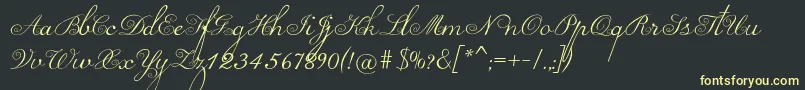 Loopi-Schriftart – Gelbe Schriften auf schwarzem Hintergrund