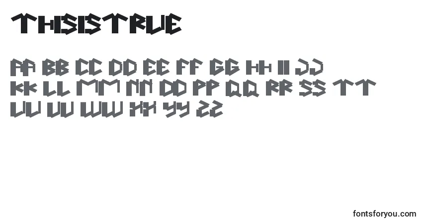 A fonte ThisIsTrue – alfabeto, números, caracteres especiais