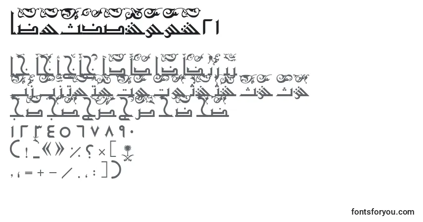 AymShurooq21-fontti – aakkoset, numerot, erikoismerkit