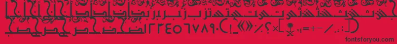 AymShurooq21-Schriftart – Schwarze Schriften auf rotem Hintergrund