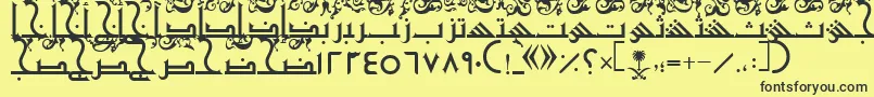 AymShurooq21 Font – Black Fonts on Yellow Background
