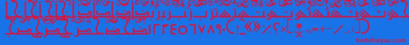 AymShurooq21 Font – Red Fonts on Blue Background