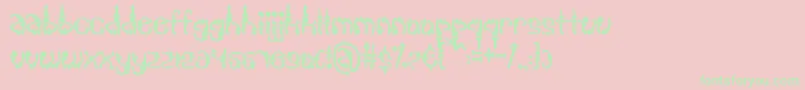 Reverence Font – Green Fonts on Pink Background