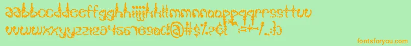 Reverence Font – Orange Fonts on Green Background