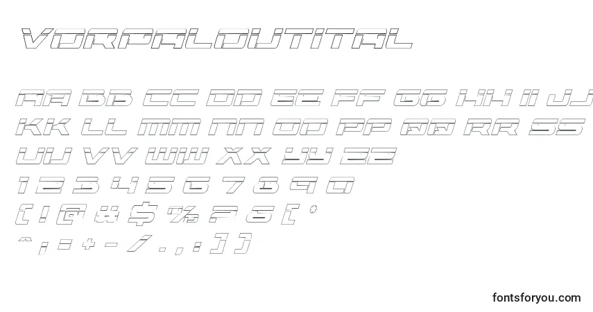 Schriftart Vorpaloutital – Alphabet, Zahlen, spezielle Symbole