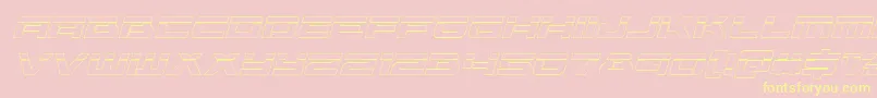 Vorpaloutital-Schriftart – Gelbe Schriften auf rosa Hintergrund