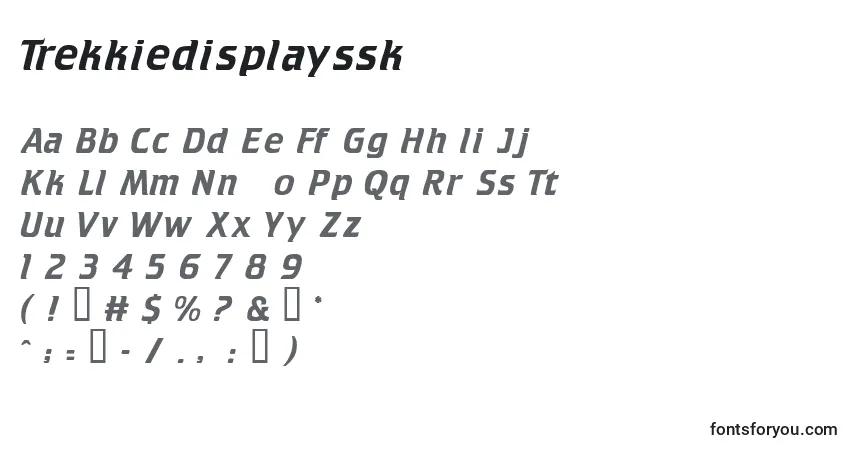 A fonte Trekkiedisplayssk – alfabeto, números, caracteres especiais