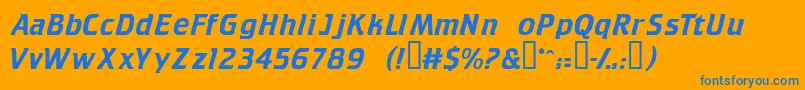 Trekkiedisplayssk Font – Blue Fonts on Orange Background