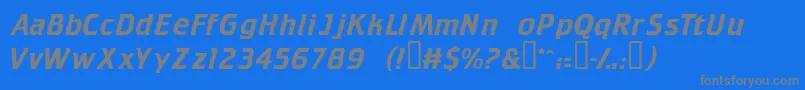 フォントTrekkiedisplayssk – 青い背景に灰色の文字