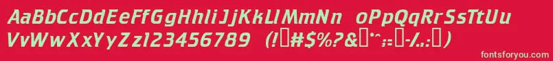 Trekkiedisplayssk Font – Green Fonts on Red Background