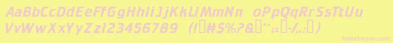 Trekkiedisplayssk Font – Pink Fonts on Yellow Background