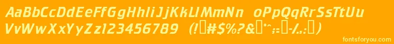 フォントTrekkiedisplayssk – オレンジの背景に黄色の文字