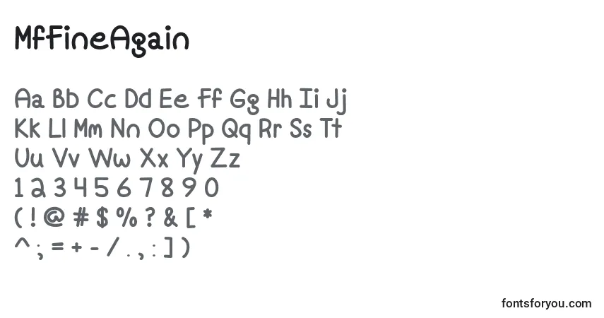 A fonte MfFineAgain – alfabeto, números, caracteres especiais