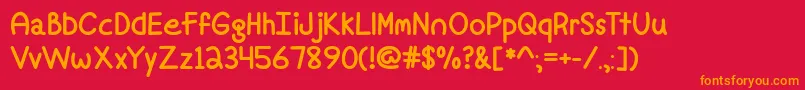 MfFineAgain Font – Orange Fonts on Red Background