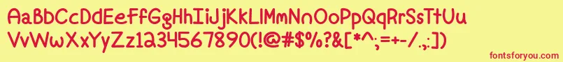 MfFineAgain Font – Red Fonts on Yellow Background