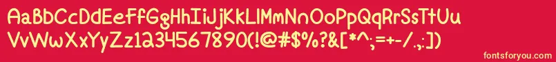 MfFineAgain Font – Yellow Fonts on Red Background