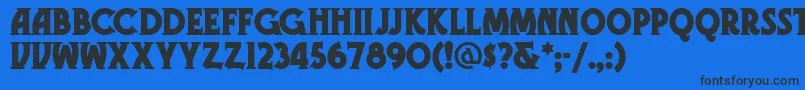 Шрифт Gramophonenf – чёрные шрифты на синем фоне