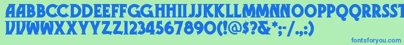 Шрифт Gramophonenf – синие шрифты на зелёном фоне