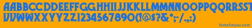 Gramophonenf Font – Blue Fonts on Orange Background