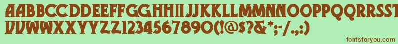 Gramophonenf Font – Brown Fonts on Green Background