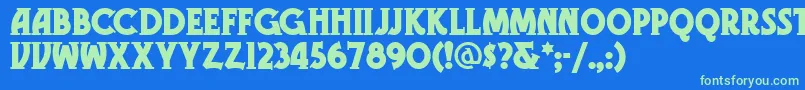 Gramophonenf Font – Green Fonts on Blue Background