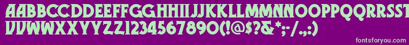 Gramophonenf Font – Green Fonts on Purple Background