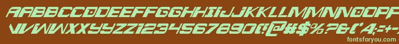 Interdictioncondital Font – Green Fonts on Brown Background
