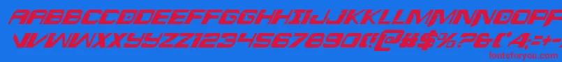 Шрифт Interdictioncondital – красные шрифты на синем фоне