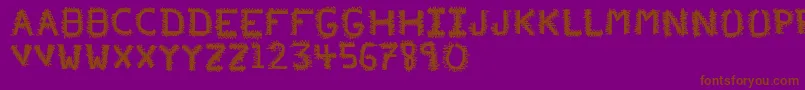 PfVeryverybadfont20 Font – Brown Fonts on Purple Background