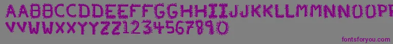 PfVeryverybadfont20-Schriftart – Violette Schriften auf grauem Hintergrund