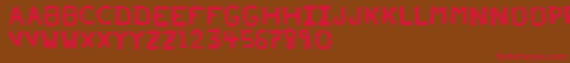 PfVeryverybadfont20 Font – Red Fonts on Brown Background