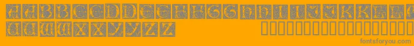 Illuminationedisplaycapssskフォントについての詳細 フォントIlluminationedisplaycapsssk – オレンジの背景に灰色の文字