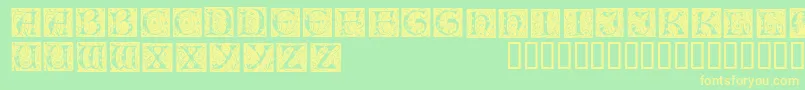 Illuminationedisplaycapsssk Font – Yellow Fonts on Green Background
